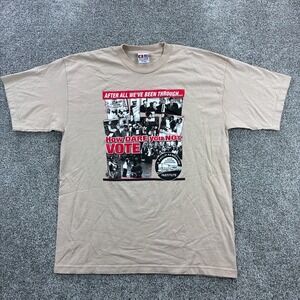 Vintage Y2K Voting Rights Shirt Mens XL Beige How Dare You Not Vote‎ Election